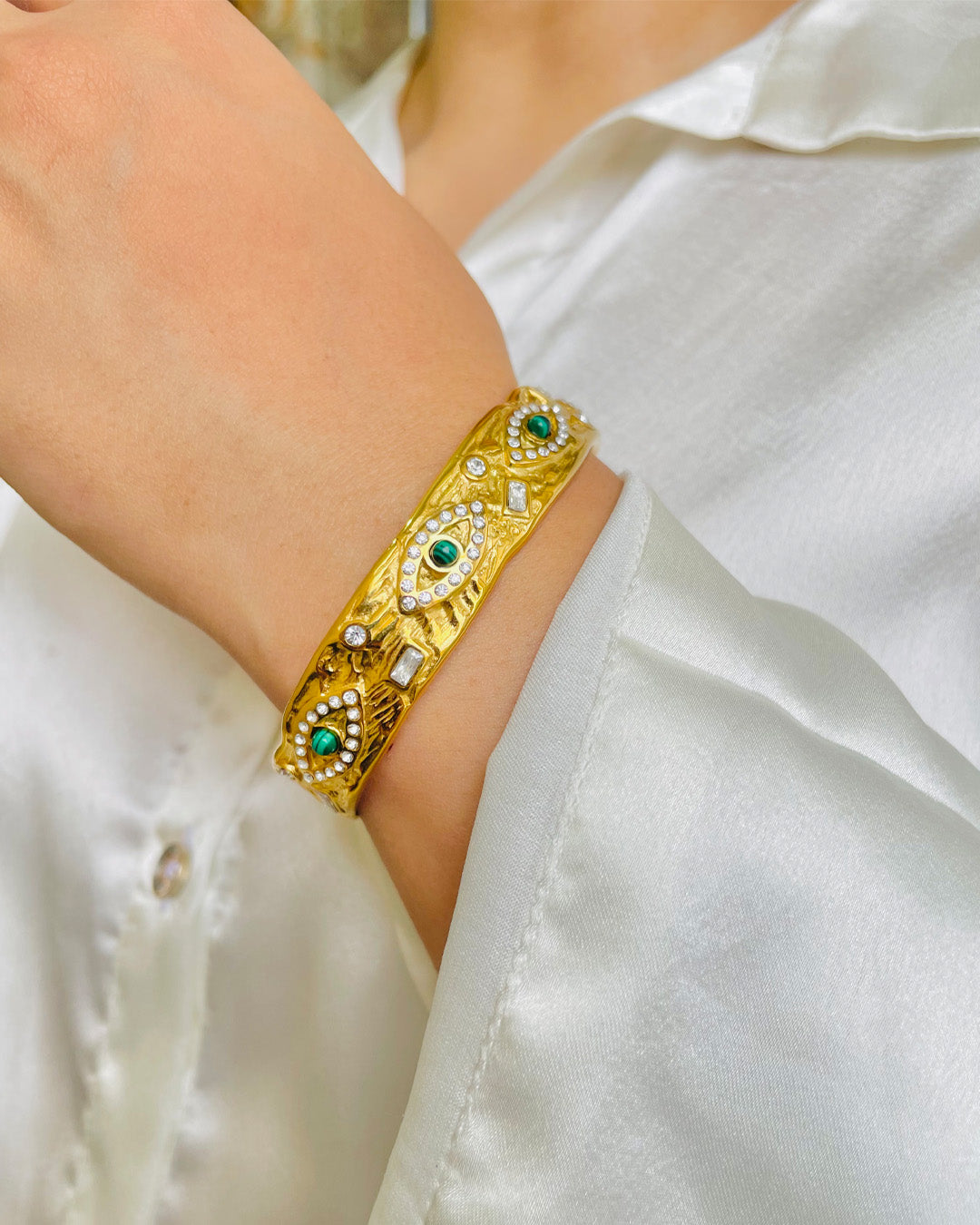 Gilded Evil Eye Cuff