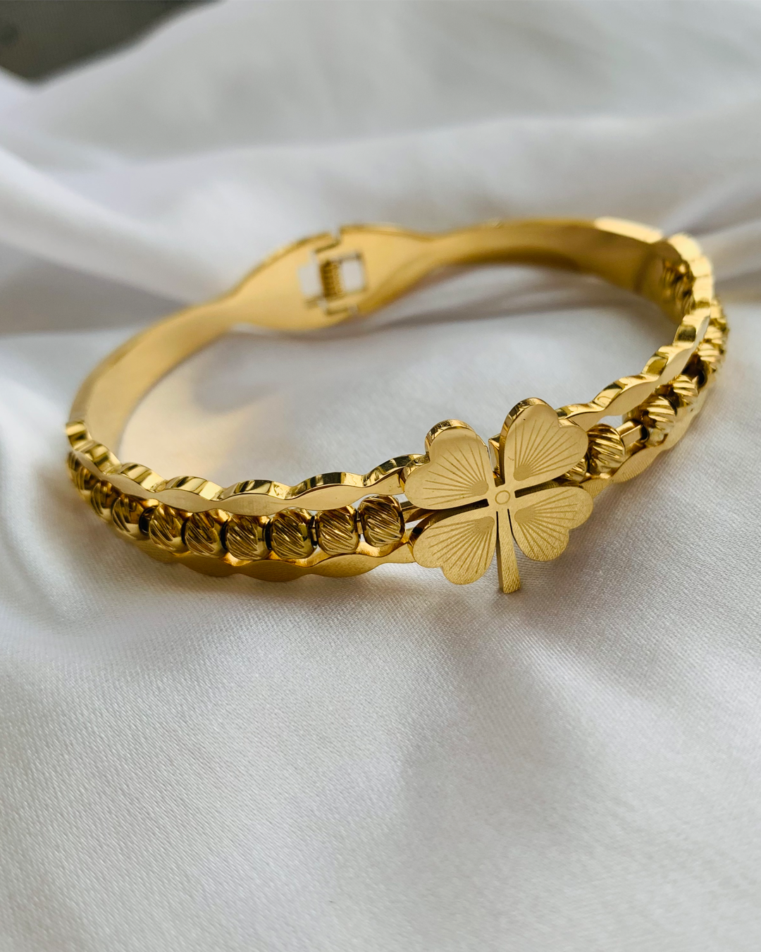 Clover Charm Cuff
