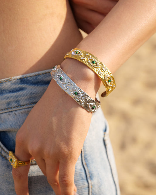 Gilded Evil Eye Cuff