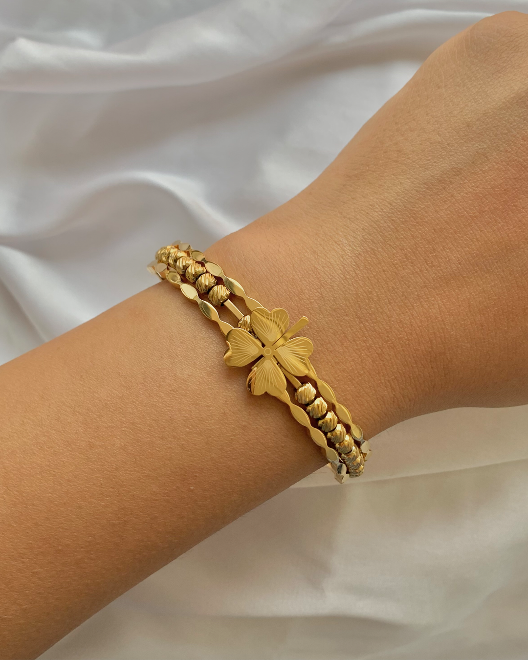 Clover Charm Cuff