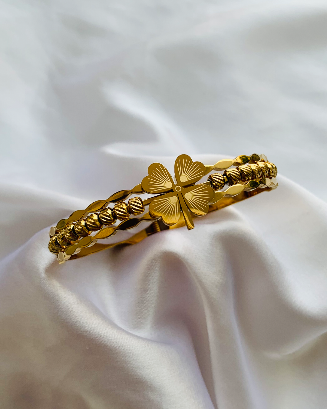 Clover Charm Cuff