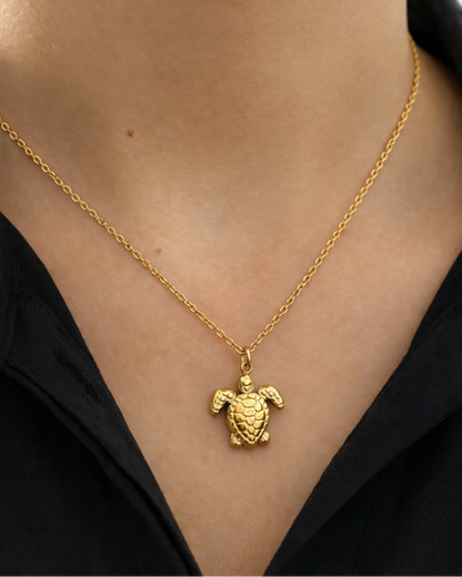 Gilded Turtle Pendant by Core Sensory