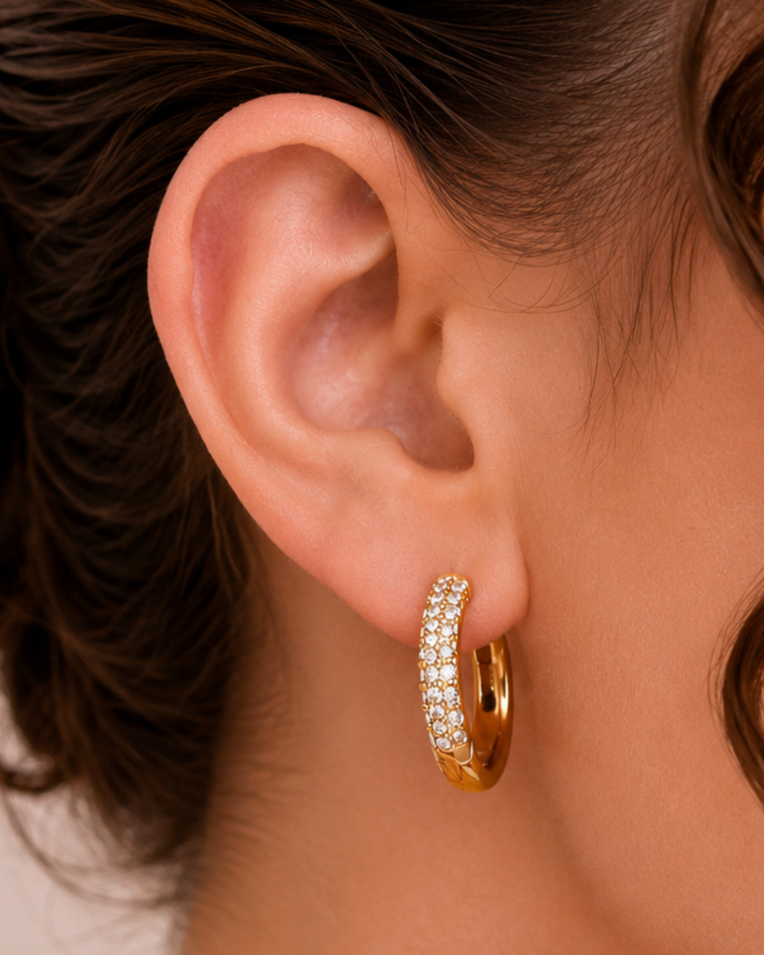 Crystal Huggie Hoops