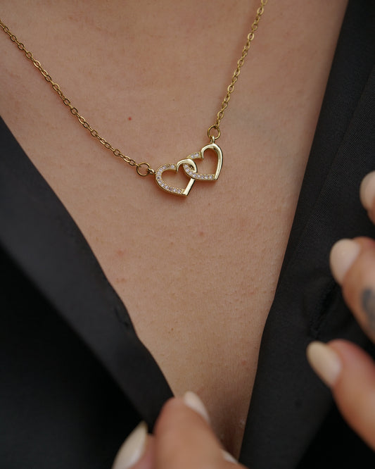 Twin Heart Pendant Necklace