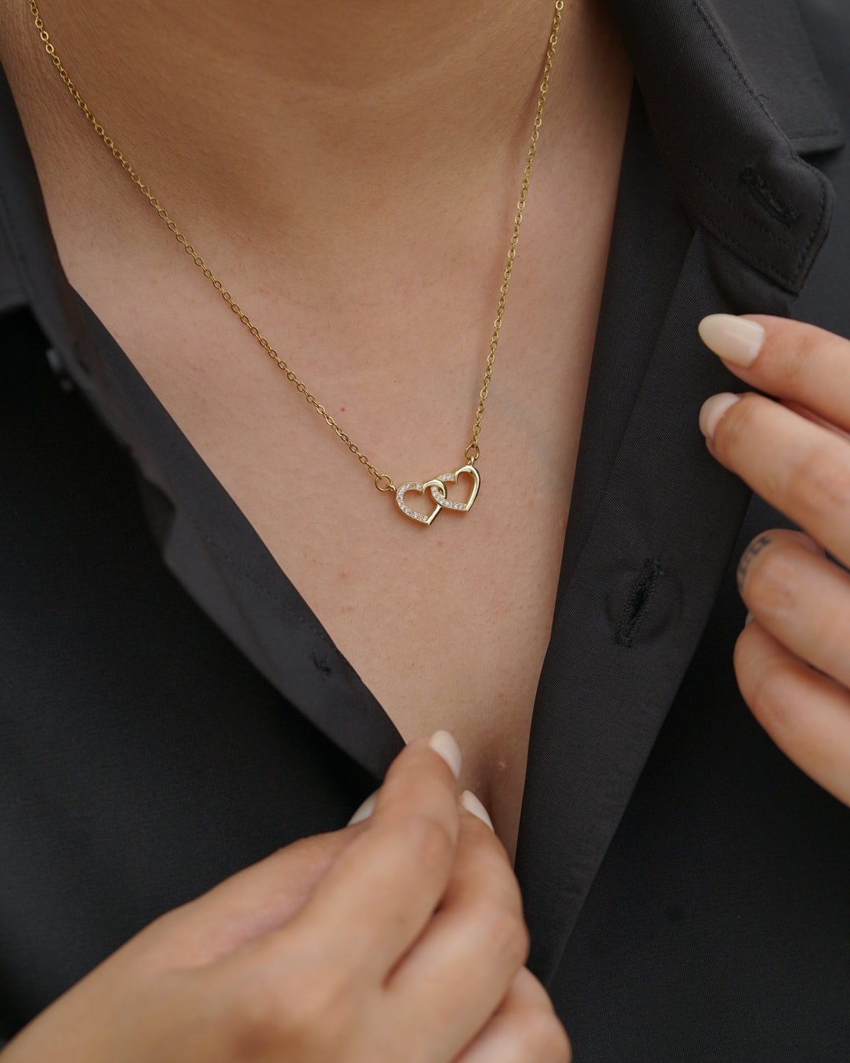 Twin Heart Pendant Necklace