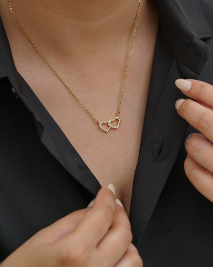 Twin Heart Pendant Necklace