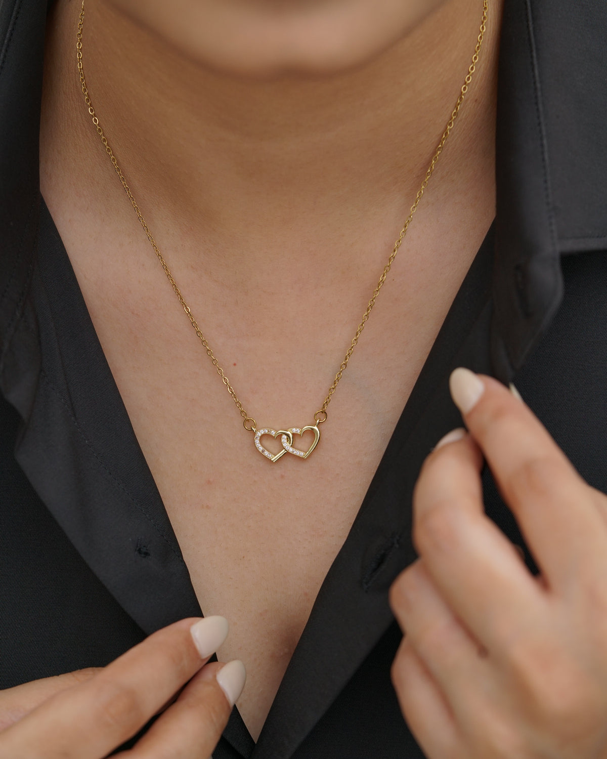 Twin Heart Pendant Necklace