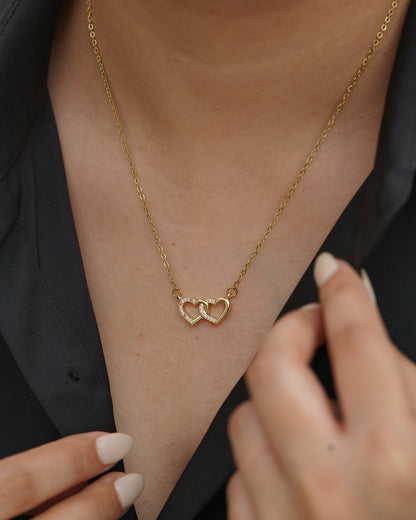 Twin Heart Pendant Necklace