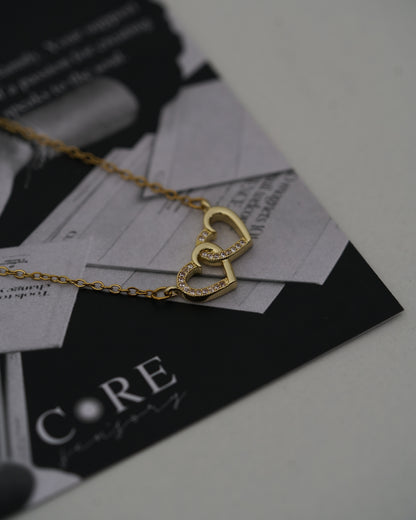 Twin Heart Pendant Necklace