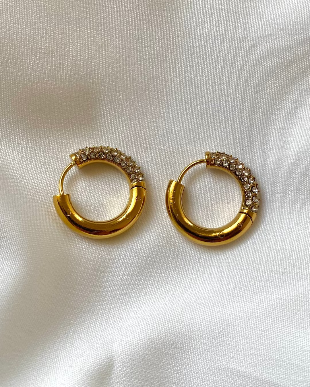 Crystal Huggie Hoops