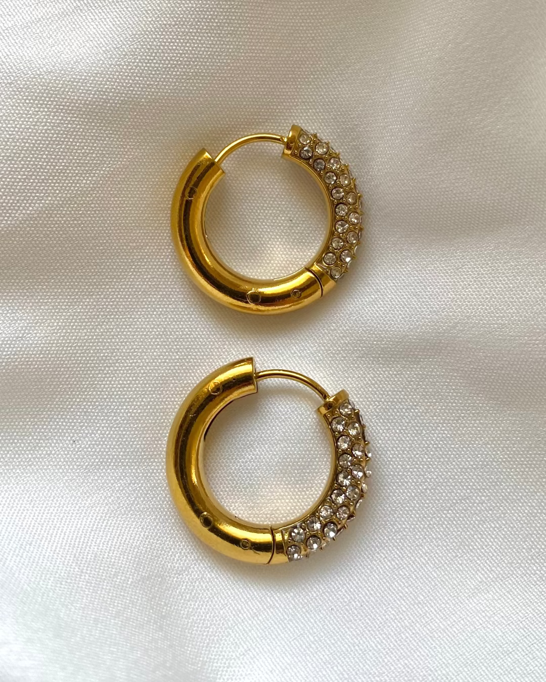 Crystal Huggie Hoops