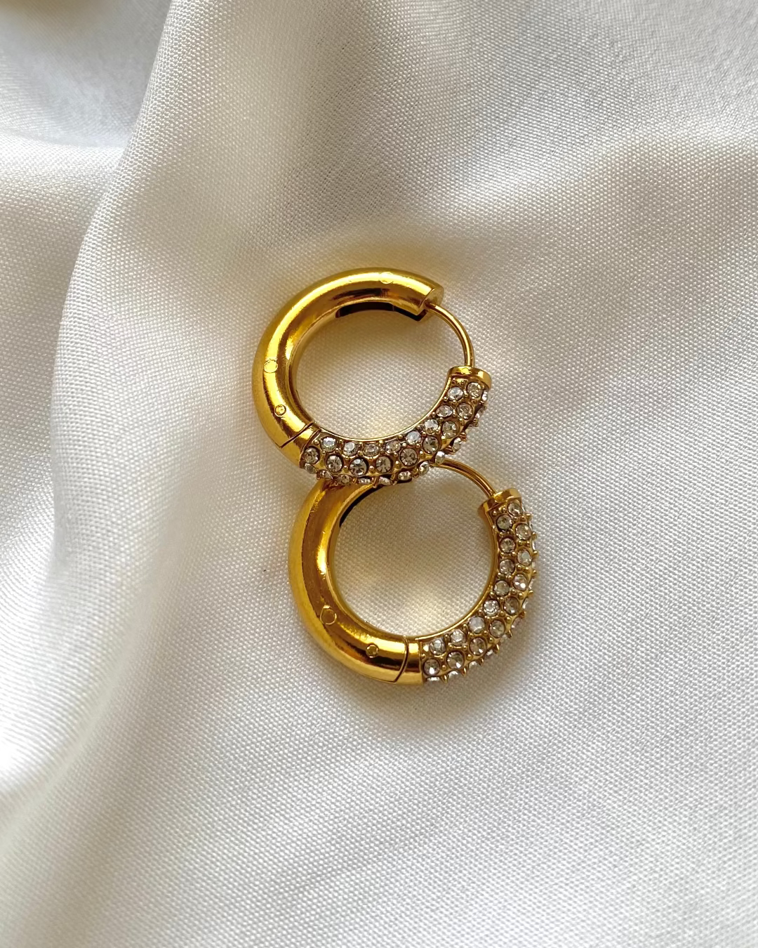 Crystal Huggie Hoops
